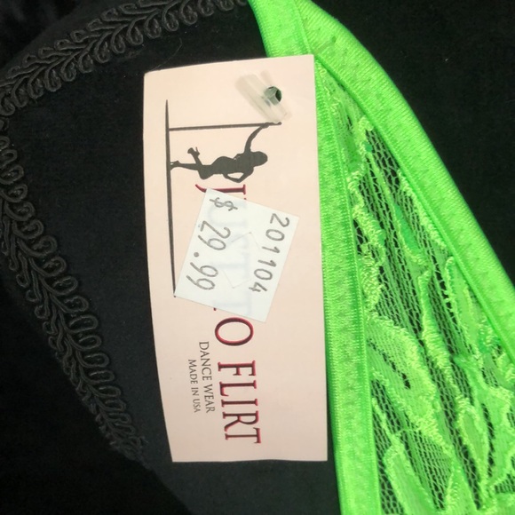 Neon Green lace Thong Bodysuit - Picture 4 of 5